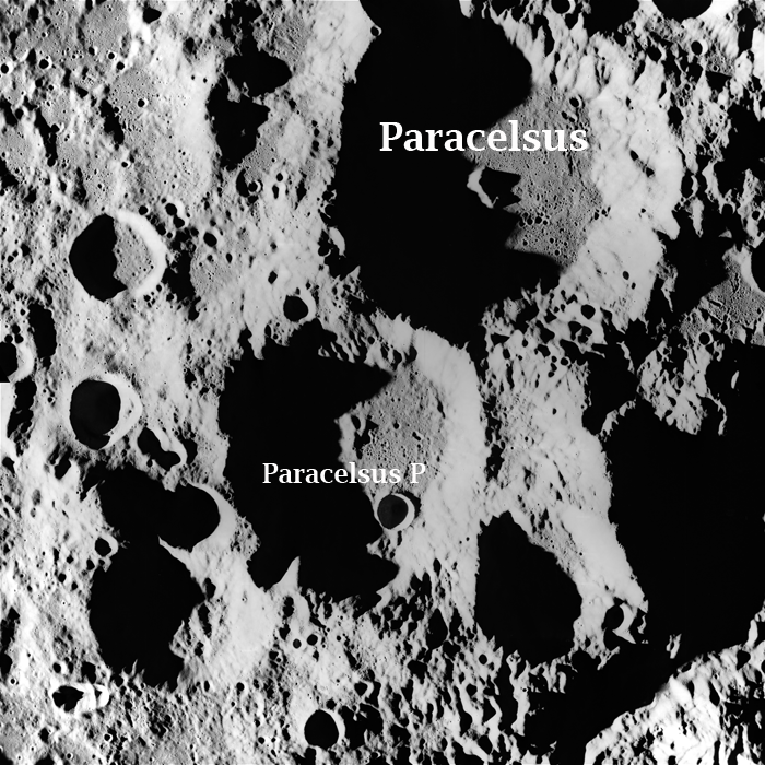 Apollo Metric image (frame ID AS15-M-0284) showing craters on the farside of the moon.