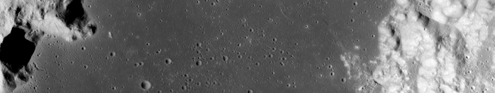 A section of the Apollo Metric frame AS15-M-0888, showing compromise stretch for both highland and mare. [NASA/JSC/Arizona State University]